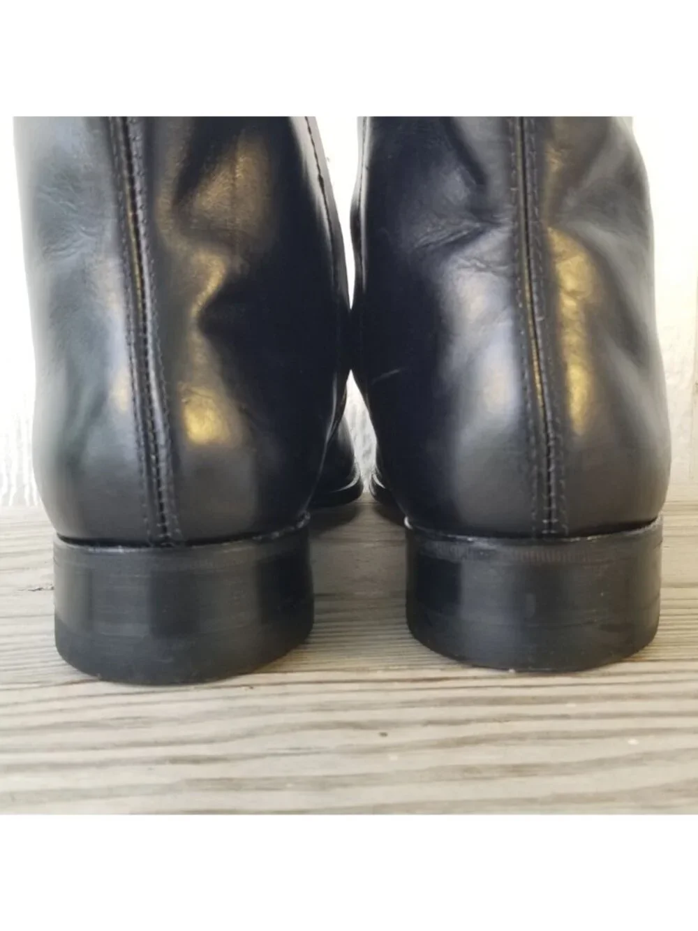Lehigh Classic Mens Black Leather Ankle Side Zip Boots Steel Toe 9 E 1830 USA